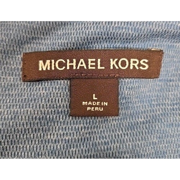 MICHAEL KORS Quarter-Zip Pullover Sweater Blue Men's Size L - Picture 4 of 9